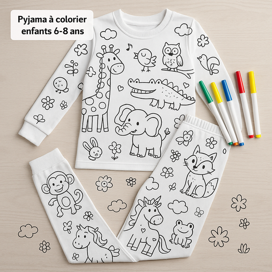 Nature & Découvertes: "Pyjama à colorier animaux 6-8 ans"